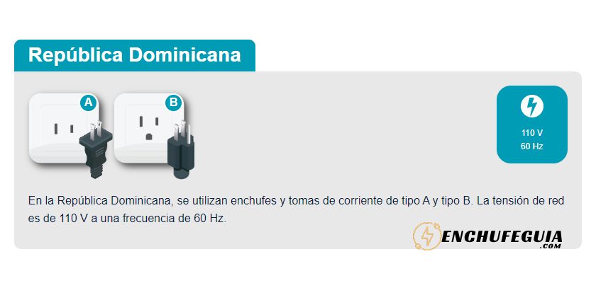 Enchufes en República Dominicana