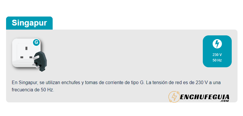 Enchufes en Singapur
