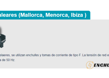 Enchufes en las Islas Baleares (Mallorca, Menorca, Ibiza)